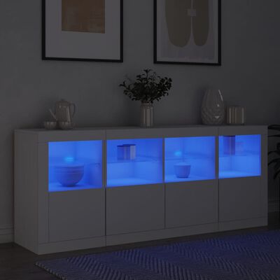 vidaXL Dressoir met LED-verlichting 163x37x67 cm wit