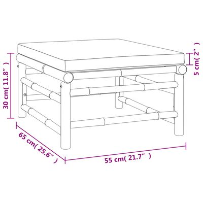 vidaXL 6-delige Loungeset met kussens bamboe taupe