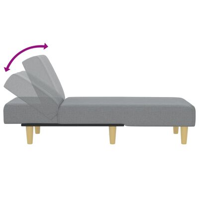 vidaXL Chaise longue stof lichtgrijs