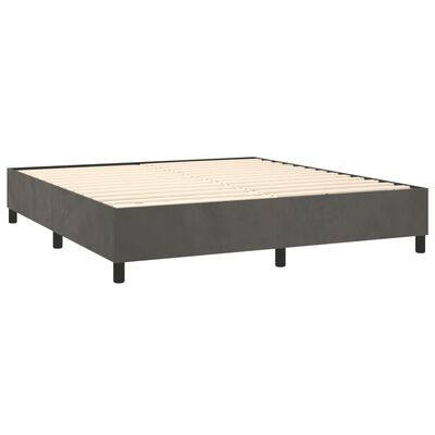 vidaXL Boxspring met matras fluweel donkergrijs 200x200 cm