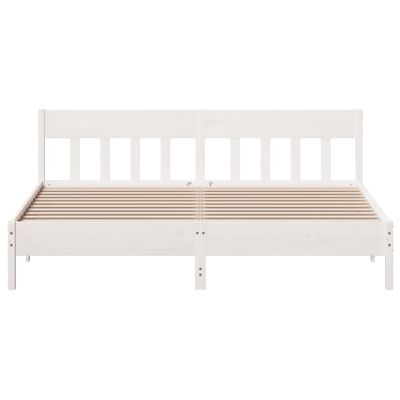 vidaXL Bedframe zonder matras massief grenenhout wit 180x200 cm