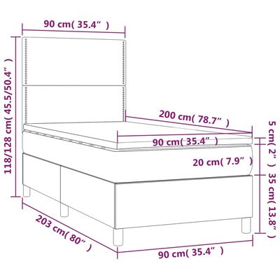 vidaXL Boxspring met matras kunstleer zwart 90x200 cm