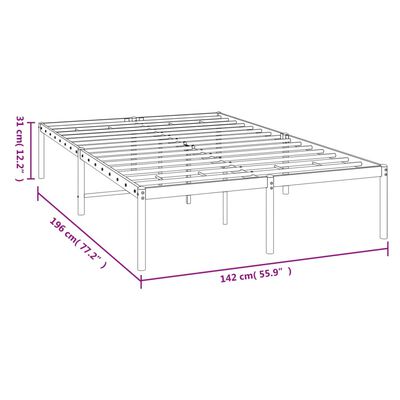 vidaXL Bedframe metaal wit 135x190 cm