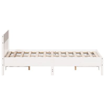 vidaXL Bedframe zonder matras massief grenenhout wit 150x200 cm