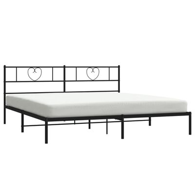 vidaXL Bedframe met hoofdbord metaal zwart 193x203 cm