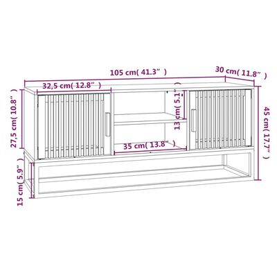 vidaXL Tv-meubel 105x30x45 cm bewerkt hout wit