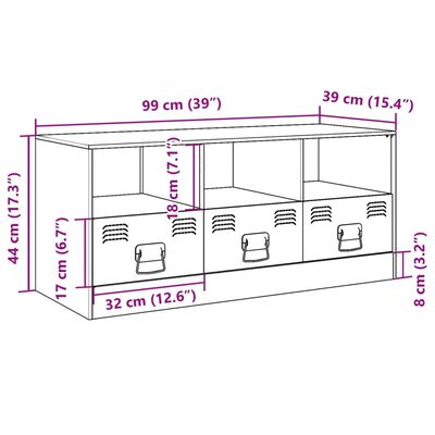 vidaXL Tv-meubel 99x39x44 cm staal antracietkleurig