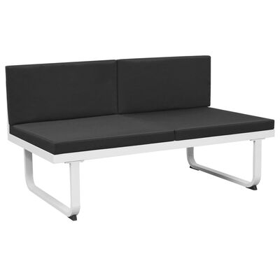 vidaXL 5-delige Loungeset textileen aluminium zwart