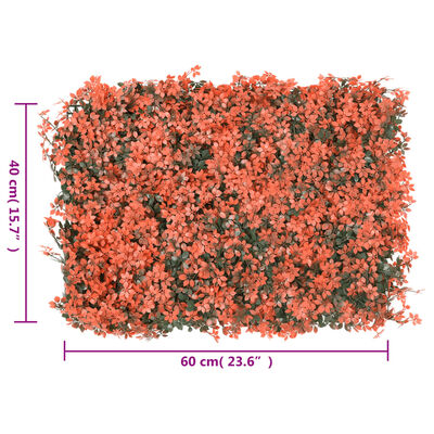  vidaXL Hek met kunstesdoornblad 24 st 40x60 cm lichtrood