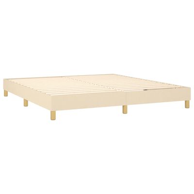 vidaXL Boxspring met matras stof crèmekleurig 180x200 cm