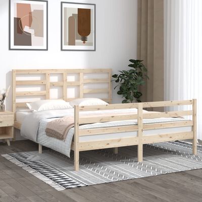 vidaXL Bedframe zonder matras massief hout 160x200 cm