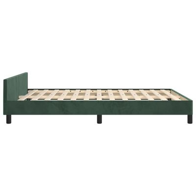 vidaXL Bedframe met hoofdeinde fluweel donkergroen 140x200 cm