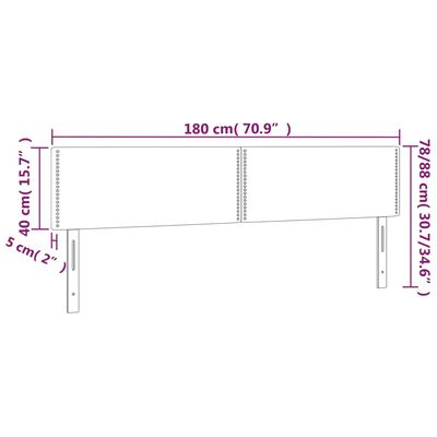 vidaXL Hoofdbord LED 180x5x78/88 cm fluweel donkergroen