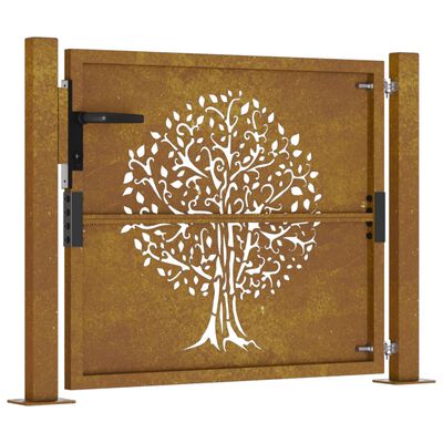 vidaXL Poort 105x105 cm boomontwerp cortenstaal