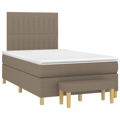 vidaXL Boxspring met matras stof taupe 120x190 cm