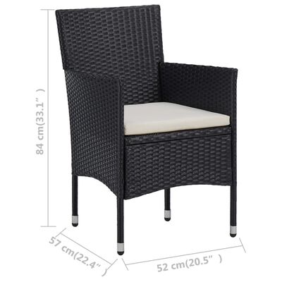 vidaXL 11-delige Tuinset poly rattan zwart