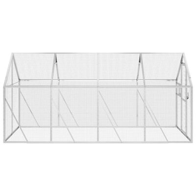 vidaXL Volière 1,79x4x1,85 m aluminium zilverkleurig