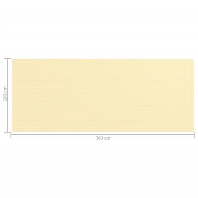 vidaXL Balkonscherm 120x300 cm HDPE beige