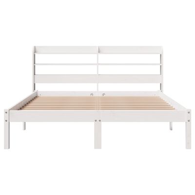 vidaXL Bedframe zonder matras massief grenenhout wit 120x190 cm