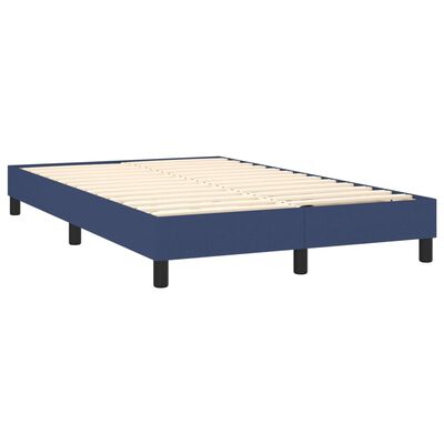 vidaXL Boxspring met matras stof blauw 120x200 cm