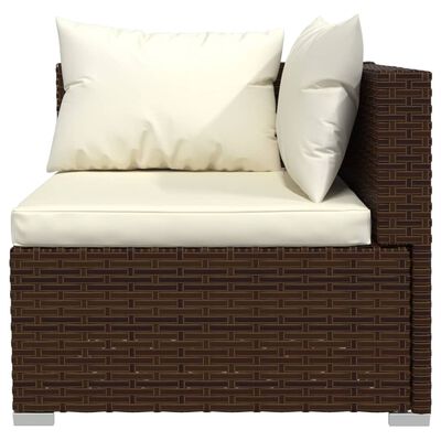 vidaXL 13-delige Loungeset met kussens poly rattan bruin