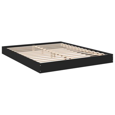 vidaXL Bedframe bewerkt hout zwart 150x200 cm