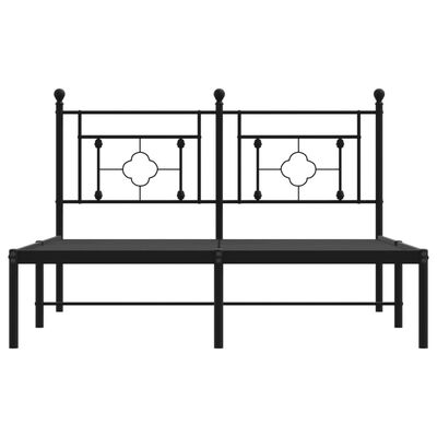 vidaXL Bedframe met hoofdbord metaal zwart 140x200 cm