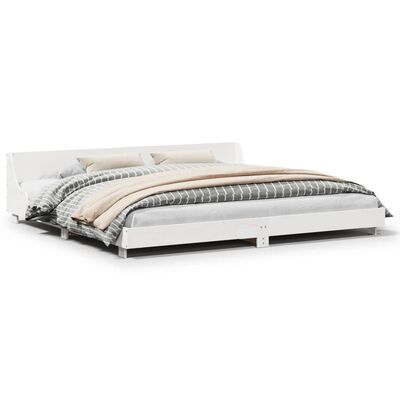 vidaXL Bedframe zonder matras massief grenenhout wit 180x200 cm