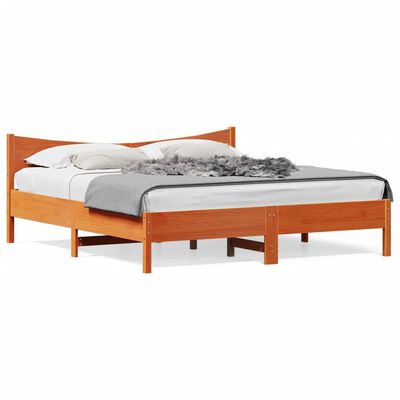 vidaXL Bedframe zonder matras massief grenenhout wasbruin 180x200 cm