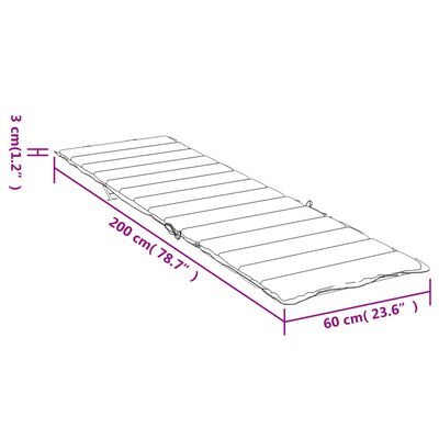 vidaXL Ligbedkussen 200x60x3 cm oxford stof zwart