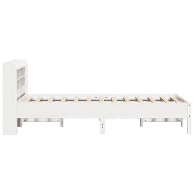 vidaXL Bedframe zonder matras massief grenenhout wit 75x190 cm