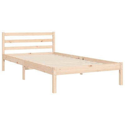 vidaXL Bedframe met hoofdbord massief hout 90x200 cm