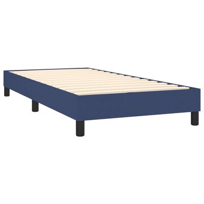 vidaXL Boxspring met matras en LED stof blauw 100x200 cm