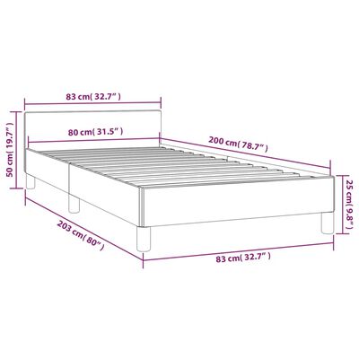 vidaXL Bedframe met hoofdeinde stof donkerbruin 80x200 cm