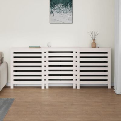 vidaXL Radiatorombouw 210x21x85 cm massief grenenhout wit