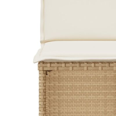 vidaXL 3-delige Bistroset met kussens poly rattan beige