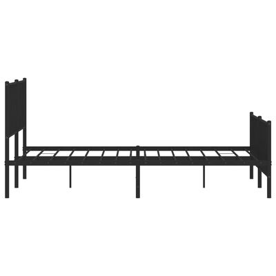 vidaXL Bedframe met hoofd- en voeteneinde metaal zwart 193x203 cm