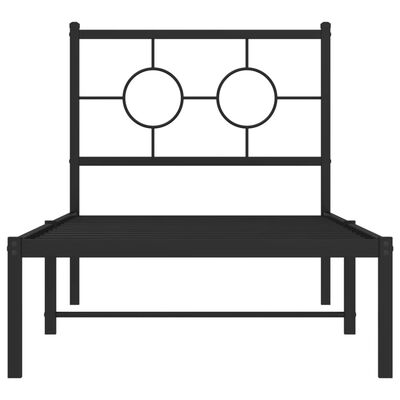 vidaXL Bedframe met hoofdbord metaal zwart 80x200 cm