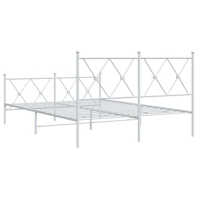 vidaXL Bedframe met hoofd- en voeteneinde metaal wit 140x200 cm