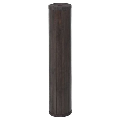 vidaXL Vloerkleed vierkant 100x100 cm bamboe donkerbruin