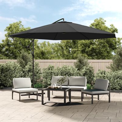 vidaXL Zweefparasol met aluminium paal 350 cm antracietkleurig