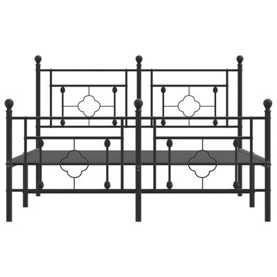 vidaXL Bedframe met hoofd- en voeteneinde metaal zwart 140x200 cm