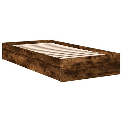 vidaXL Bedframe met lades bewerkt hout gerookt eikenkleurig 100x200 cm