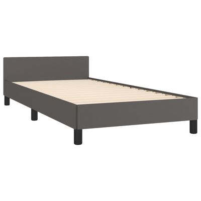 vidaXL Bedframe met hoofdbord kunstleer grijs 80x200 cm