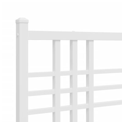 vidaXL Bedframe met hoofd- en voeteneinde metaal wit 193x203 cm