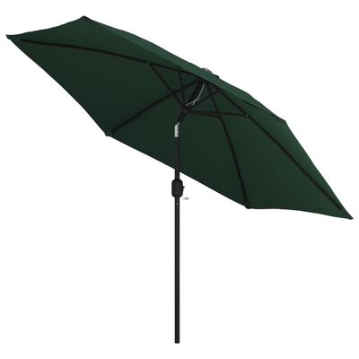 vidaXL Zweefparasol met LED 3,5 m groen