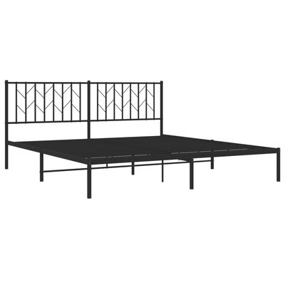 vidaXL Bedframe met hoofdbord metaal zwart 183x213 cm