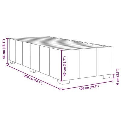 vidaXL Boxspring met matras stof lichtgrijs 100x200 cm