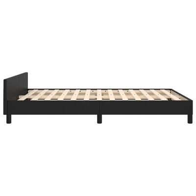 vidaXL Bedframe met hoofdbord kunstleer zwart 140x200 cm