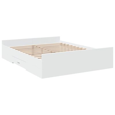 vidaXL Bedframe met lades bewerkt hout wit 160x200 cm